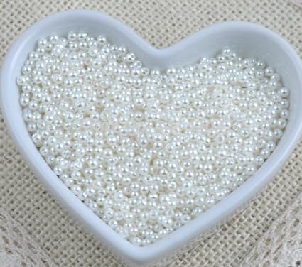 1200 Pcs Artificial White Moti (10 mm) Pearls Beads for artificial jewellery making, Earring , Necklace , Bracelet Set for Girls and Women, beading, crafting, scrap booking and hand embroidery materials DIY Jewellery (1200 Pieces)