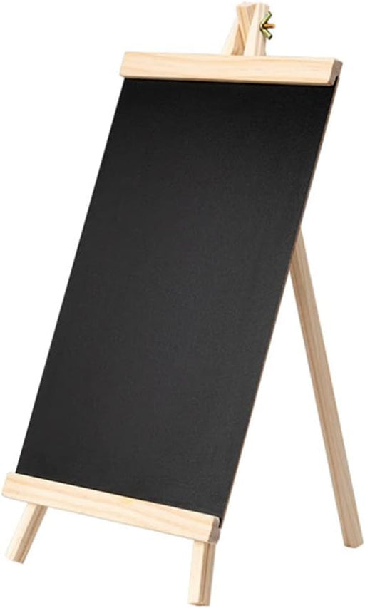 1 Piece Wooden Mini Foldable and Lightweight Tripod Easel with Chalk board Black Board for Kids Learning,Great Display of Small Artworks, Restaurant Menu,Wedding  welcome Decoration  (Pack of 1)