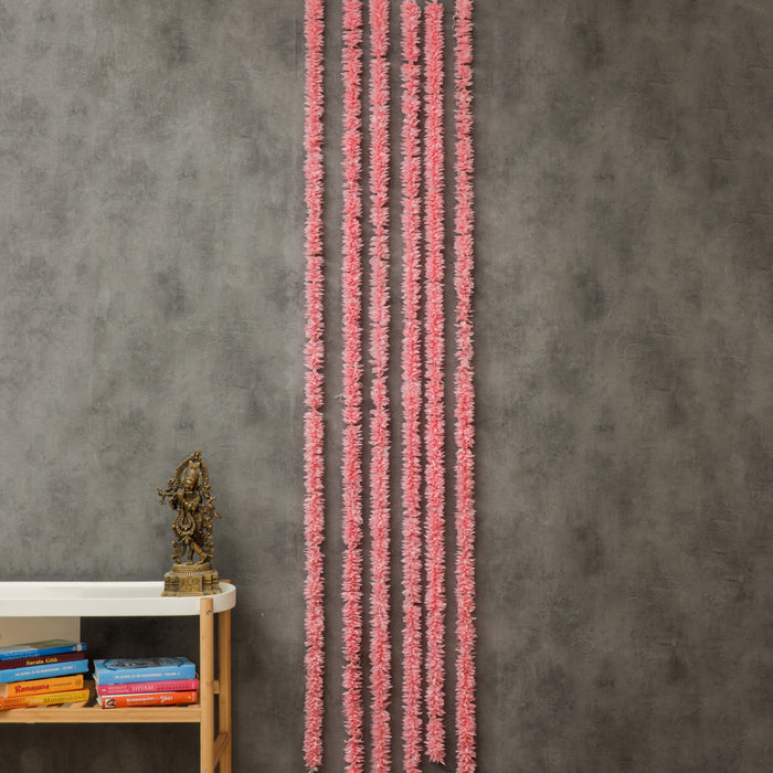 Artificial Mogra Hanging Long Flower line for toran(Backdrop),Home Decor, Diwali, Festival decoration (Light Pink)