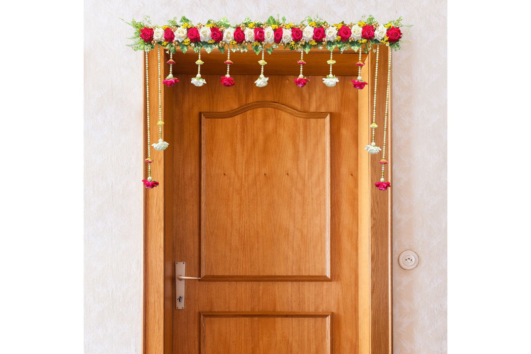 (DESIGN 8)  1 pcs Handmade Bandarwal Toran colourful hanging for decorating your home, Hall, backdrop, Entrance Main door decor for New Year, Inauguration Wedding, Diwali, Navratri, Festival.