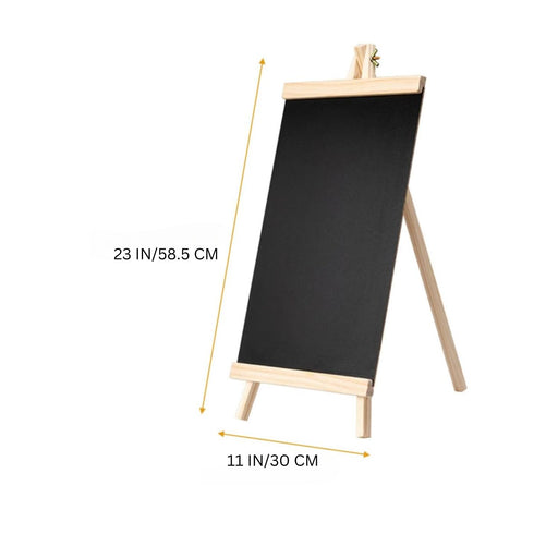 1 Piece Wooden Mini Foldable and Lightweight Tripod Easel with Chalk board Black Board for Kids Learning,Great Display of Small Artworks, Restaurant Menu,Wedding  welcome Decoration  (Pack of 1)