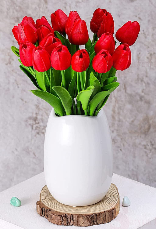 5 Pcs Artificial Tulip Lily Flower Sticks for Gifting, Home, Bedroom, Garden, Balcony, Office Corner, Living Room, Restaurant Centerpieces Decoration and Craft