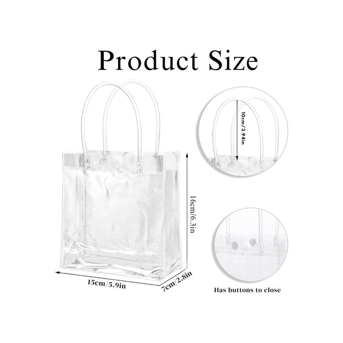 Transparent PVC Plastic Bag Goodie Bags With Handle Gift bag, Carry Bags, gift bag, gift for Gifting, Return Gifts, Birthday, Wedding, Party, Festivals, Events(Small)