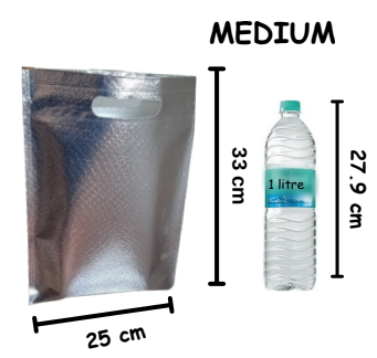 Medium Size Non Woven Fabric Bag With Handle 25 x 33 cm Gift Non Woven Fabric Bag, Carry Bags, gift bag, gift for Birthday, gift for Festivals, Season's Greetings and other Events(Silver)