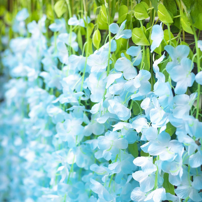 12 Pcs Wisteria Artificial Flower for Home Decoration and Craft (Pack of 12, Sky)