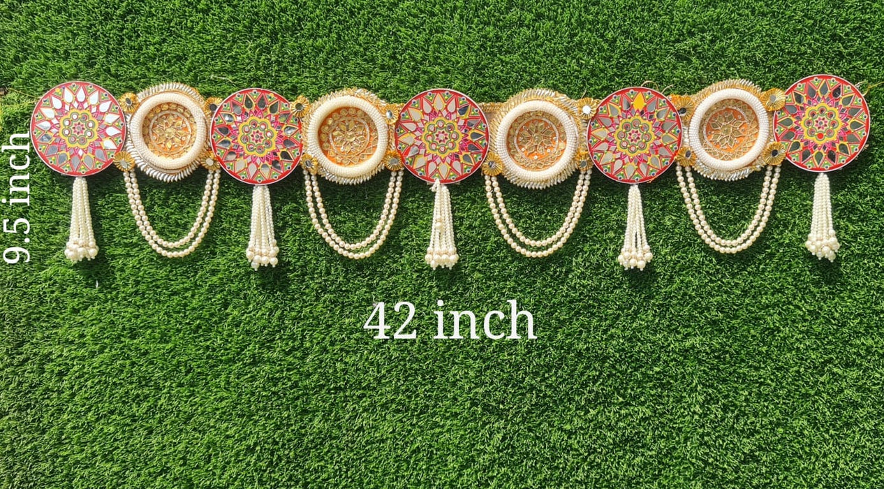 (DESIGN 9)  1 pcs Handmade Bhandanwar Toran colourful hanging for decorating your home, Hall, backdrop, Entrance Main door decor for New Year, Inauguration Wedding, Diwali, Navratri, Festival.