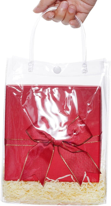 Large Transparent PVC Plastic Bag Goodie Bags With Handle Gift bag, Carry Bags, gift bag, gift for Gifting, Return Gifts, Birthday, Wedding, Party, Festivals, Events (Large)
