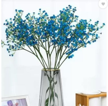 3 Pcs Babys Breath Flowers Artificial Gypsophila Bouquets Flowers Gifting, Home, Bedroom, Garden, Balcony, Office Corner, Living Room decoration and Craft (Pack Of 3) (Without Vase)