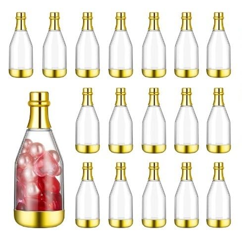 6 Pcs Champagne Design Storage Bottle for Return Gift, Birthday,Anniversary, Housewarming, Perfect for Packing Chocolate and Invitations (11.5 cm height)(Golden)