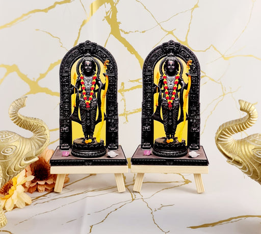 2 Pcs King of Ayodhya Ramji 3D Look PVC cutout Showpiece -Shri Ram Lalla PVC cutout with easel - for Home Decor & Gifting