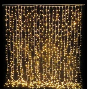 Rainfall Gel Curtain Light 240 LEDs 3.2 m Yellow Rice Lights  (Pack of 1)
