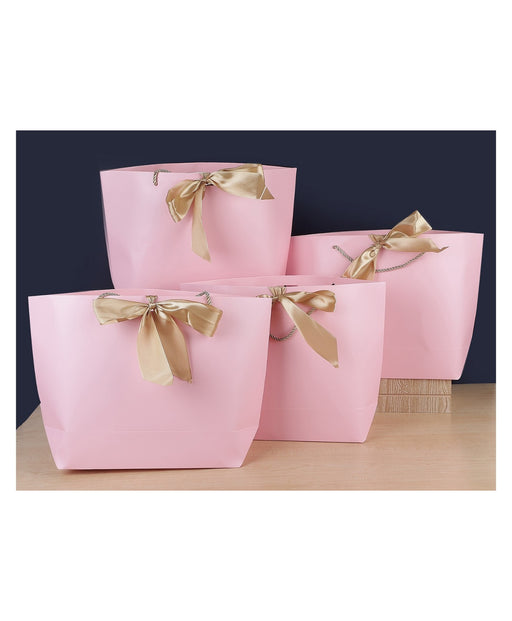 Paper Bag Goodie Bags With Handle Gift Paper bag, gift For Valentine Gifting, marriage Return Gifts, Birthday, Wedding, Party, Season's Greetings(Light Pink) (Small)