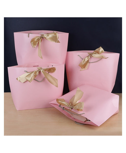 Paper Bag Goodie Bags With Handle Gift Paper bag, gift For Valentine Gifting, marriage Return Gifts, Birthday, Wedding, Party, Season's Greetings(Light Pink) (Small)