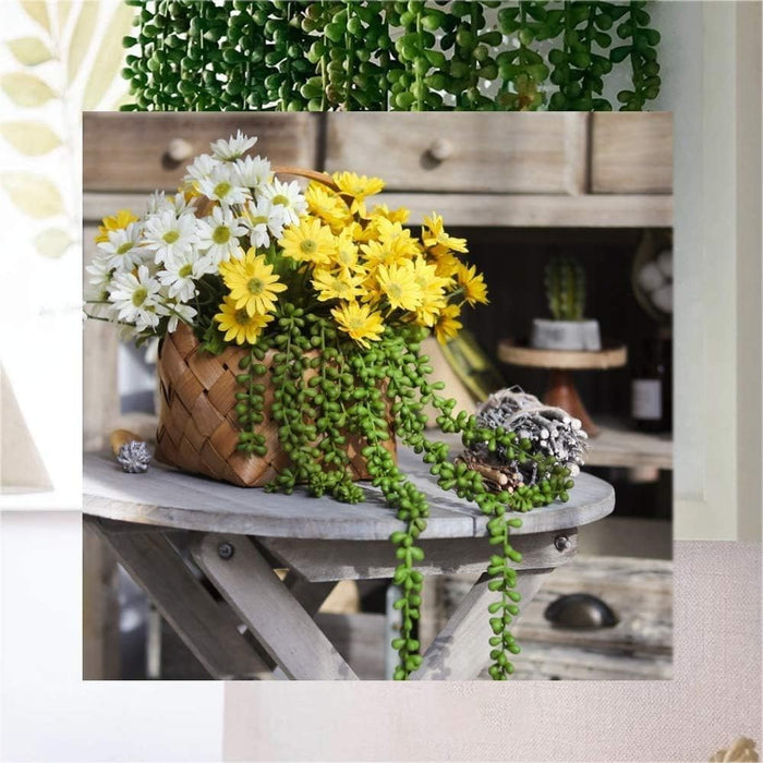1 Lines Artificial Succulent Plant Flower Wall Hanging Leaf Money Plant Flowers Vine String Lines succulents for Garden, Gifting, Home, Balcony, Living Room for Valentine Decoration(61 cm)