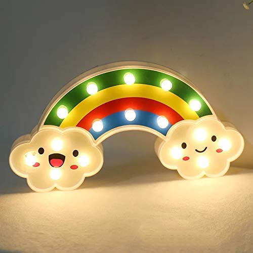 1 Pcs Rainbow Shape Acrylic LED Night Light for Gifting, Room Decor, Bedroom, Chirtsmas Decoration Items, Wall Lamp and Home Decoration (Pack of 1) (Yellow)