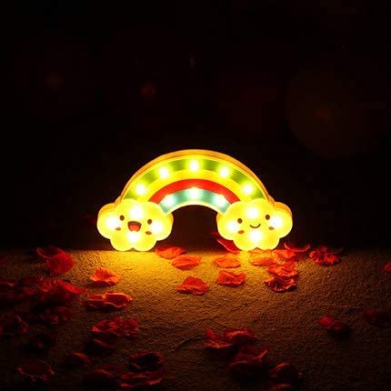1 Pcs Rainbow Shape Acrylic LED Night Light for Gifting, Room Decor, Bedroom, Chirtsmas Decoration Items, Wall Lamp and Home Decoration (Pack of 1) (Yellow)