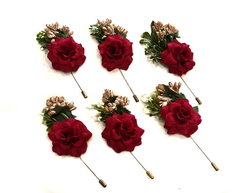 Red Flower Brooch Pins for wedding decoration Wedding ceremony Brooch pin for wedding.