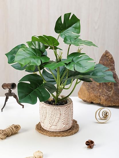 1 Pc Artificial Potted Plant with Cement Pot - Home Decor Plants,tabletop.