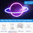 Neon LED Light Planet Design for Gifts, Night Light Bedroom, Living Room, Wall Decor, Home Decoration Purpose with Christmas Decoration Item (1 Piece Light, Pink and Blue Colour)