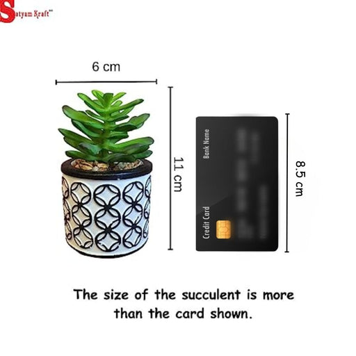 1 PC Mini Artificial Green Succulent with Aesthetic Ceramic Pot, Indoor to Add Charm to Your Home Decor