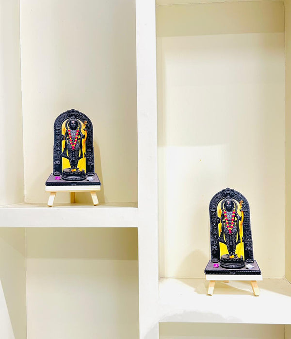 2 Pcs King of Ayodhya Ramji 3D Look PVC cutout Showpiece -Shri Ram Lalla PVC cutout with easel - for Home Decor & Gifting