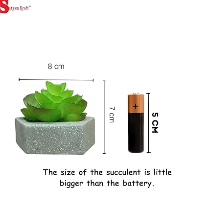 1 Pc Mini Aesthetic Succulent Plant with Ceramic Cement Pot for Indoor, to Add Charm to Your Homedecor