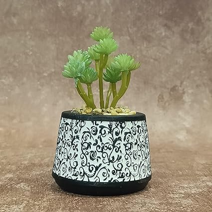 1 PC Mini Green Artificial Indoor Succulent with Aesthetic Ceramic Pot to Add Charm to Your Homedecor