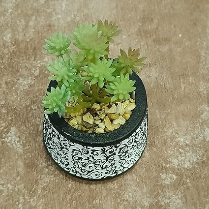 1 PC Mini Green Artificial Indoor Succulent with Aesthetic Ceramic Pot to Add Charm to Your Homedecor