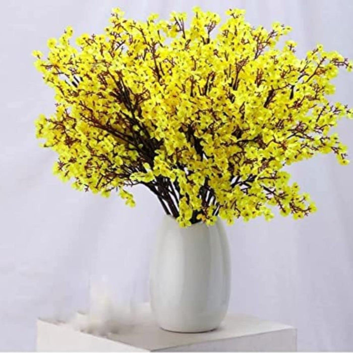 3 Pcs Artificial Babys Breath Gypsophila Fake Flowers Sticks  Decorative Items for Home,Room,Living Room Table,Diwali Decor (Without Vase Pot)