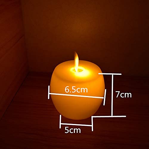 Flameless and Smokeless Apple Shape Led Tea Light Decorative Candles perfect For Gifting, Home Decoration, Birthday, Diwali, Festival, any occasion Decorative Candles (Yellow, 5 cm)