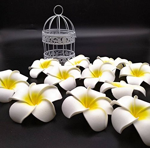 12 pcs Artificial Big Fake Foam Hawaii Beach Water Floating Flowers for Decoration, Pooja Thali. Festival & Events, Home, Table, Bedroom, Pooja Room, DIY Craft (White, 6 cm)