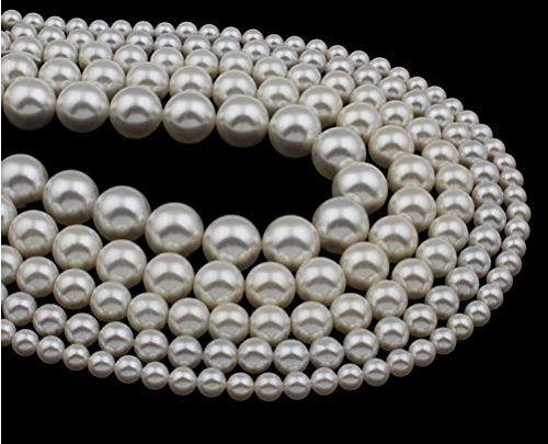 1200 Pcs Artificial White Moti (4 mm) Pearls Beads for artificial jewellery making, Earring , Necklace , Bracelet Set for Girls and Women, beading, crafting, scrap booking and hand embroidery materials DIY Jewellery (1200 Pieces)