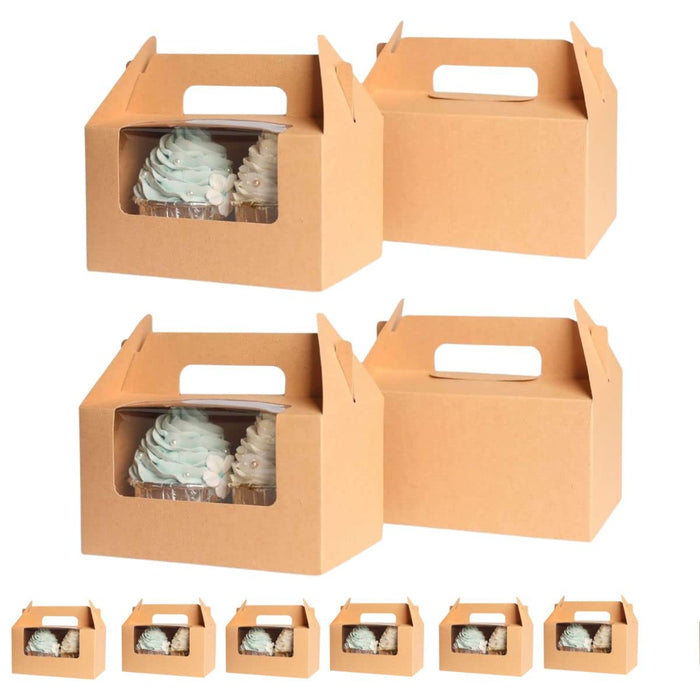 30 Pcs Brown Decorative Folding Paper Gift Boxes With 2 Cupcake Holder For Gifting Chocolates, Dryfruits Items - Fancy Decorative packaging In Marriage Pooja Function Packing