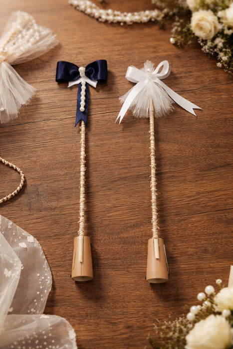 SATYAM KRAFT LED Bridal Entry Glow Stick with Fairy Lights, Wedding Entry Light Stick for Bride & Bridesmaids, Mehndi Haldi Decoration Light Wand with Bow & Pearl Design for Wedding, Party & Celebration