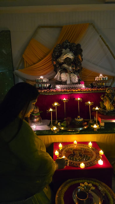 India’s First 3D DIY Rangoli Kit with Mirror Design | 17 Inch | Includes 5 Free LED Candles (Palace Peacock)