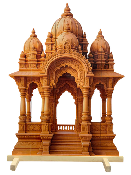 Temple Style 3D Durga Pujo ,navratri,Diwali Backdrop | Foldable Rajadhiraj-Inspired Mandap Decor