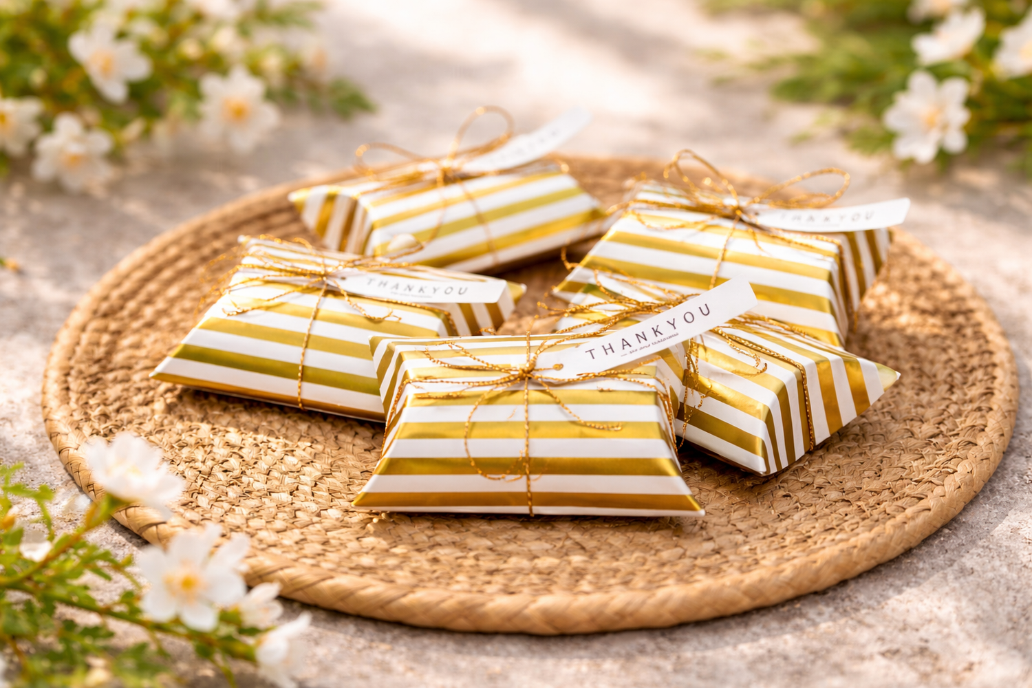 Golden Decorative Folding Paper pillow  Gift Boxes For Gifting Chocolates, Dryfruits Items - Fancy Decorative packaging In Marriage,Function, Birthday Packing, Engagement