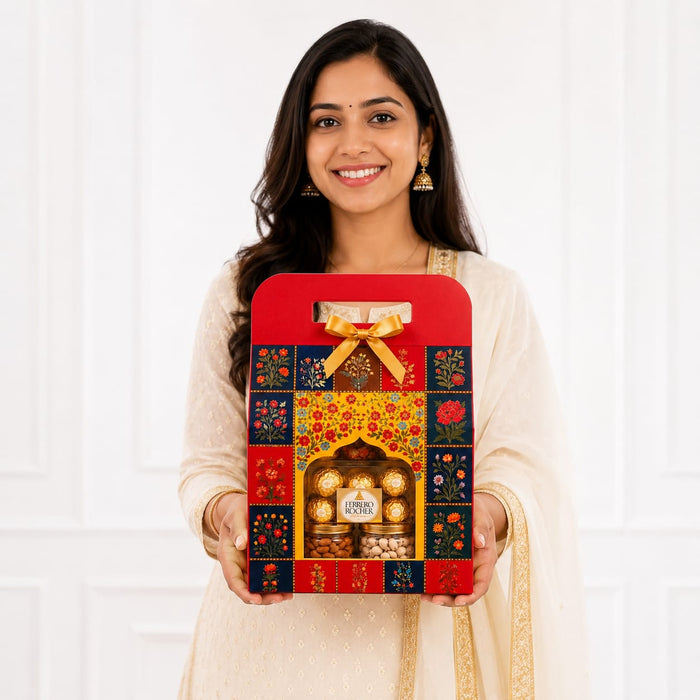 Peacock Rajwadi Gift Box with Window cardboard  | Premium Return Gift & Hamper Packaging Box |