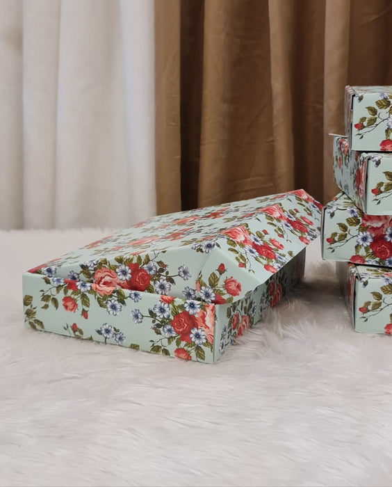 SATYAM KRAFT 5 Pcs (10.5x 7.5 x 2 inch) Multipurpose Decorative Folding Paper Cardboard Box DIY Box for Gift Hamper,Wedding gifing.