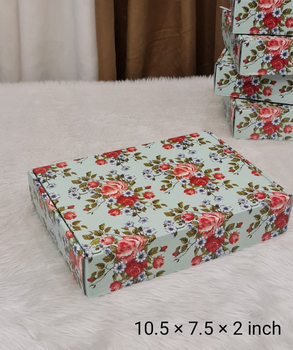 5 Pcs (10.5x 7.5 x 2 inch) Multipurpose Decorative Folding Paper Cardboard Box DIY Box for Gift Hamper,Wedding gifing.