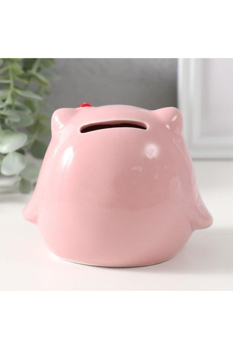 1 Piece Ceramic pink Owl Design Gullak : Piggy Bank for Rupees Savings - Coin Storage Tip Box Ideal for Kids and Adults - Money Kilona Pikibank ATM Coinbox Gulak (Pack of 1) (Pink)