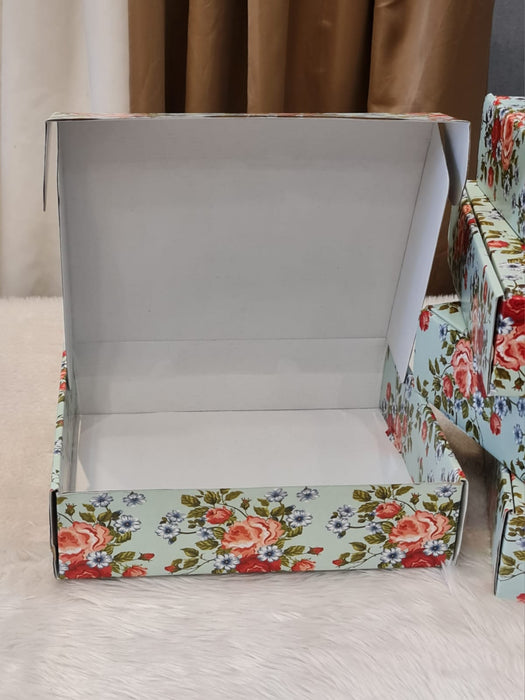 SATYAM KRAFT 5 Pcs (12x 10 x 3 inch) Multipurpose Decorative Folding Paper Cardboard Box DIY Box for Gift Hamper,Wedding gifing.