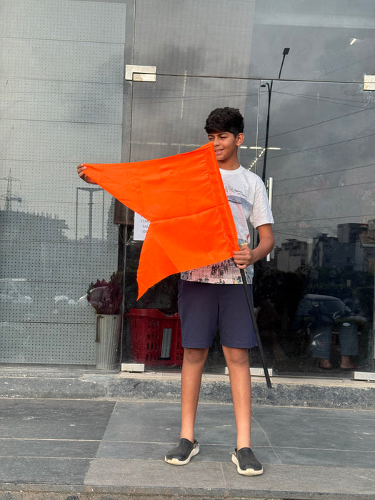 Kesariya Hindu Festival Flag – Available in Two Sizes | Hanuman Ji Double Printed Flag with Shree Ram