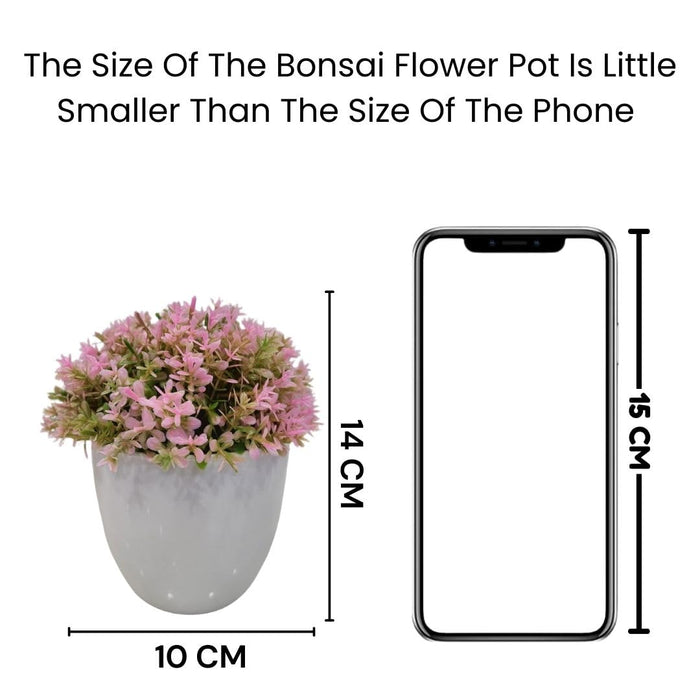 Artificial Bonsai Flower Tree with Pot for Home Decor, Room Decorations, Living Room Table Decoration Plants and Craft Items Corner