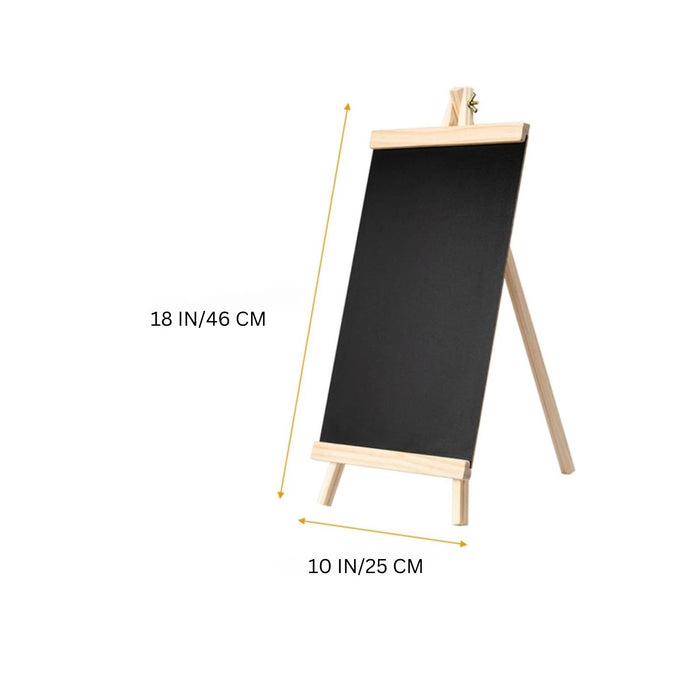 SATYAM KRAFT 1 Piece Wooden Mini Foldable and Lightweight Tripod Easel with Chalk board Black Board for Kids Learning,Great Display of Small Artworks, Restaurant Menu,Wedding  welcome Decoration  (Pack of 1)