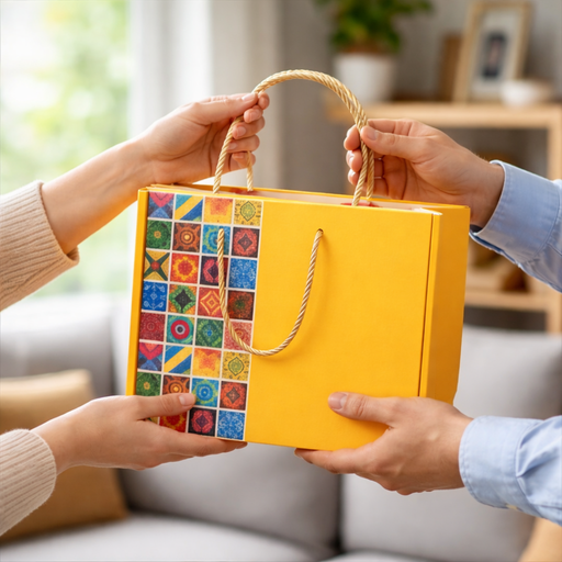 Yellow Gift Hamper Box – Affordable Festive Packaging, Big Size 12 x 10 x 3 Inch