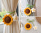 2 Pcs Artificial Sunflower Crochet Hanging Ornament for Home Decor | Handmade Sunflower Car Mirror Hanging Accessory | Crochet Flower Car Dashboard Decoration | Home, Window, Door