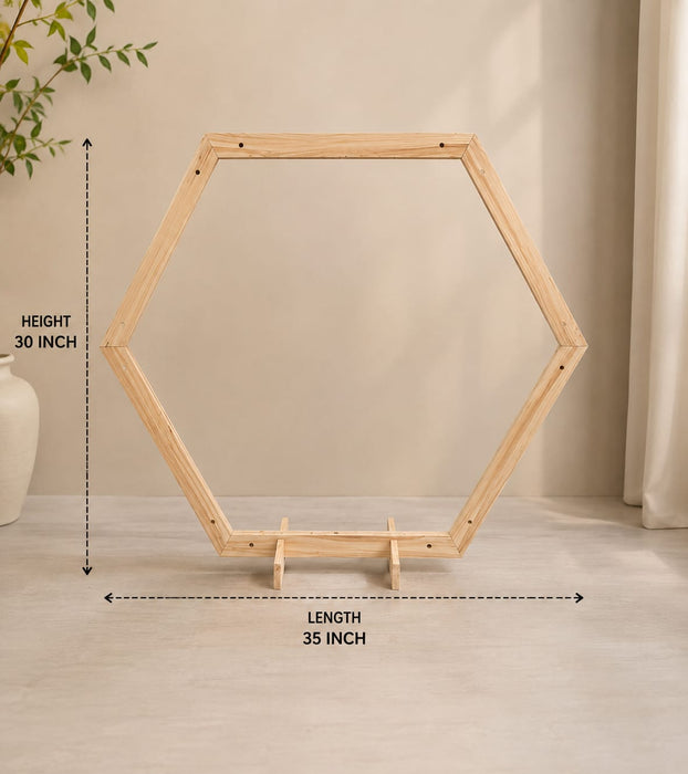 Premium Foldable Wooden Backdrop Stand | Available in Round, Hexagon & Arch Shapes | Elegant Event Decoration Frame