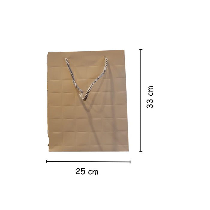 SATYAM KRAFT Big Size Paper Bag With Handle 33 x 25 x 12 cm Gift Paper bag, Carry Bags, gift bag, gift for Birthday, gift for Festivals, Season's Greetings and other Events(Off-White)