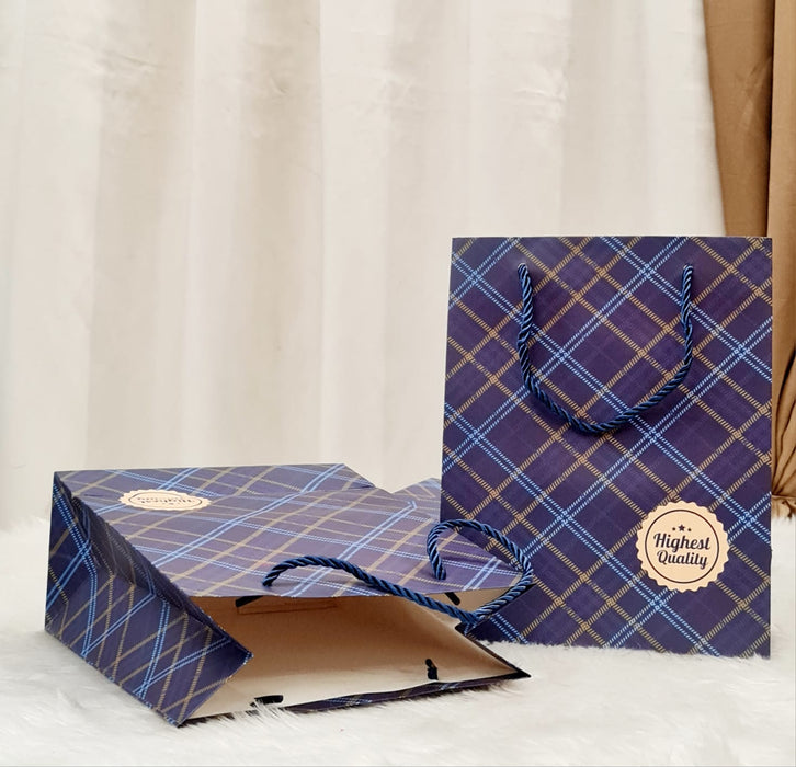 Small Size Paper Bag With Handle 24 x 19 x 9 cm Gift Paper bag, Carry Bags, gift bag, gift for Birthday, gift for Festivals, Season's Greetings and other Events(Blue)